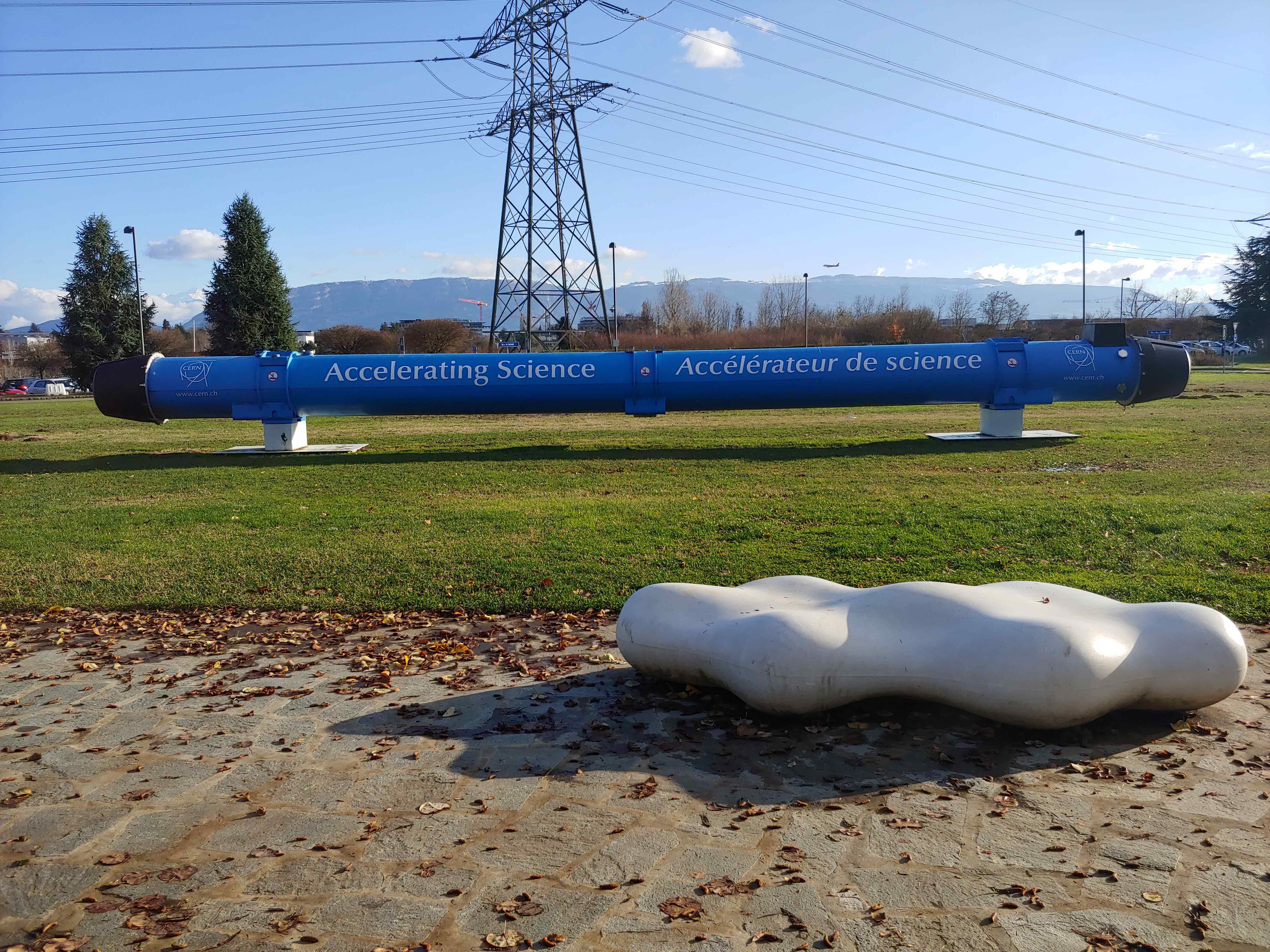 "Accelerating Science" Display Pipe, photo by Allison Deiana