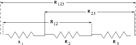 Three resistors in series