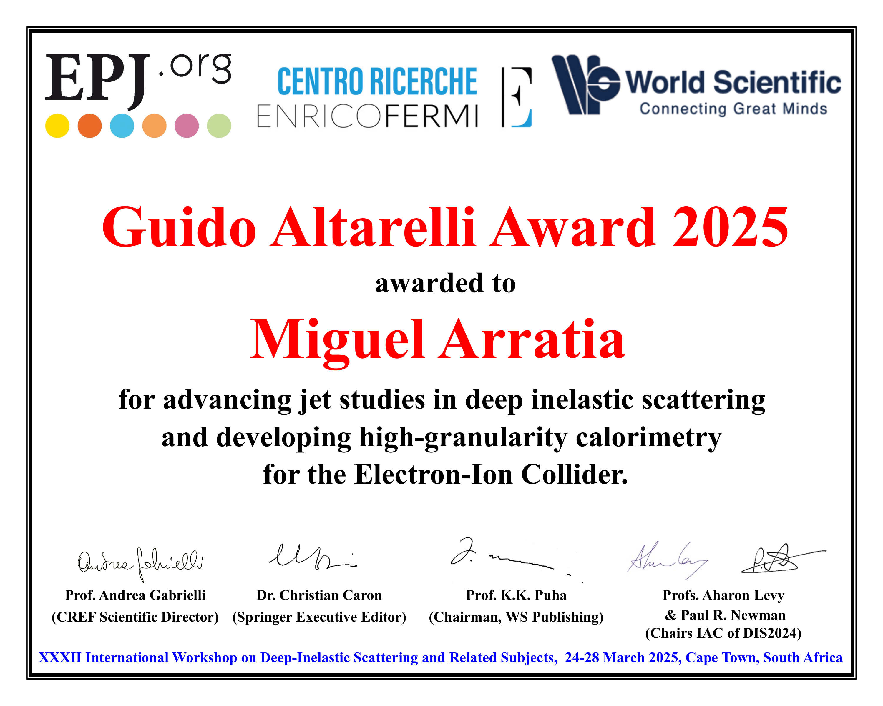 Experimental 2025 Certificate