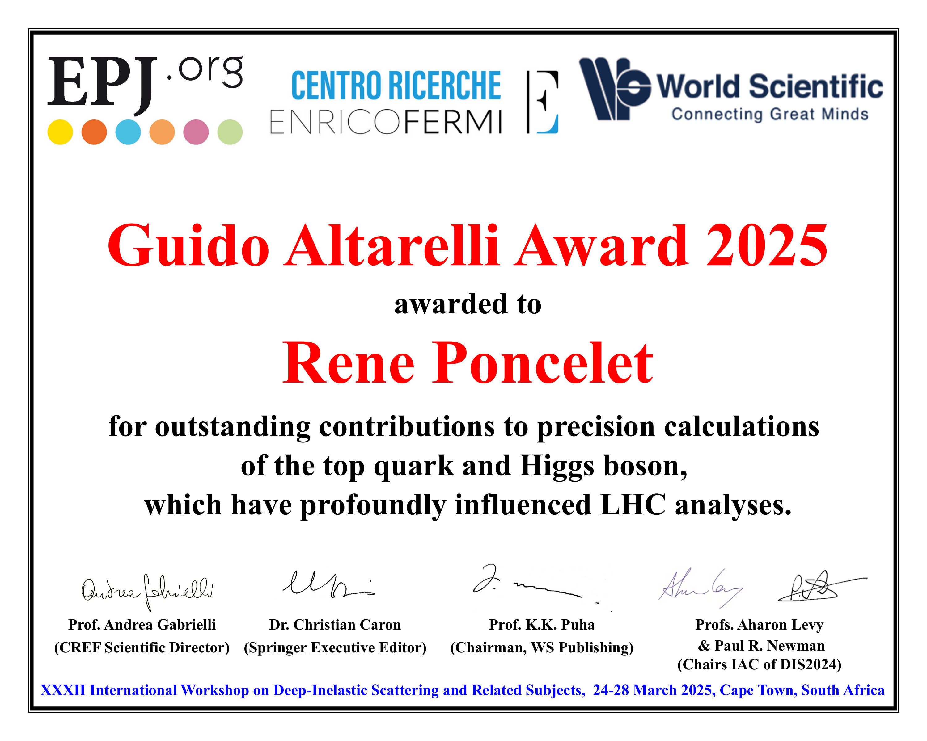 Theoretical 2025 Certificate